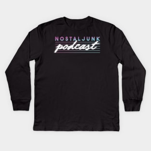 Nostaljunk Podcast - "Unsolved Mysteries Design" 90s TV SHOW NostaljunkPod Kids Long Sleeve T-Shirt